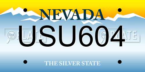 USU604 Nevada License Plate