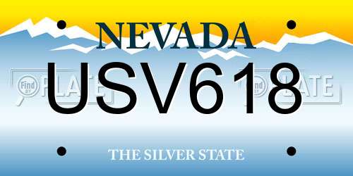 USV618 Nevada License Plate
