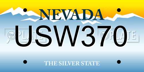 USW370 Nevada License Plate