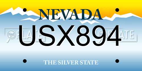 USX894 Nevada License Plate