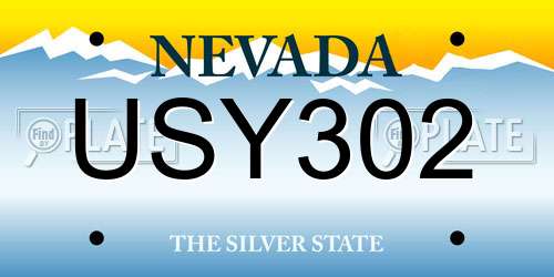 USY302 Nevada License Plate