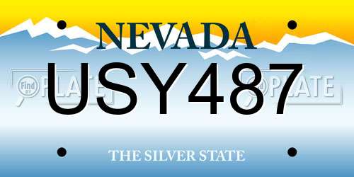 USY487 Nevada License Plate