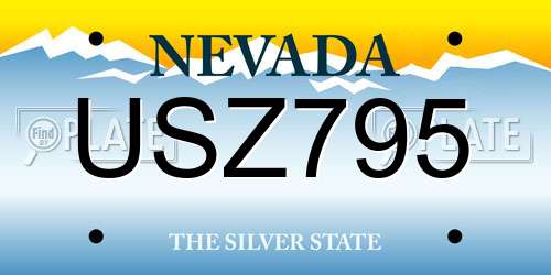 USZ795 Nevada License Plate