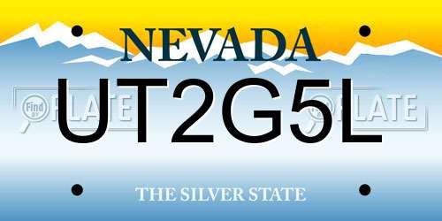 UT2G5L Nevada License Plate