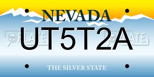 UT5T2A Nevada License Plate