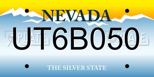 UT6B050 Nevada License Plate