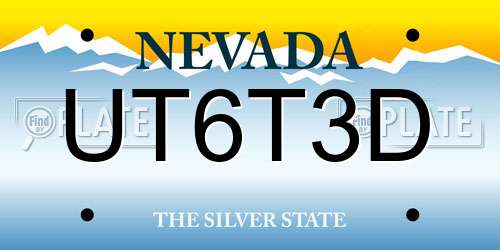 UT6T3D Nevada License Plate