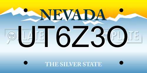 UT6Z3O Nevada License Plate