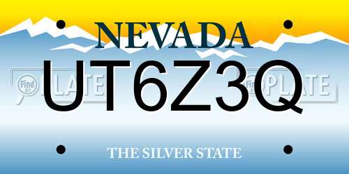 UT6Z3Q Nevada License Plate