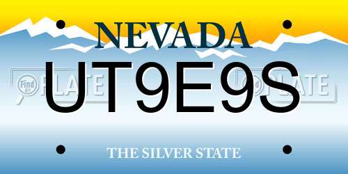 UT9E9S Nevada License Plate