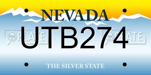 UTB274 Nevada License Plate