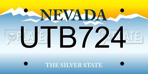 UTB724 Nevada License Plate