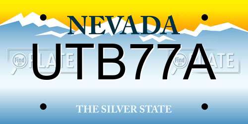 UTB77A Nevada License Plate