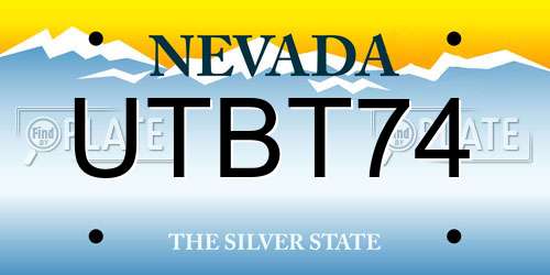 UTBT74 Nevada License Plate