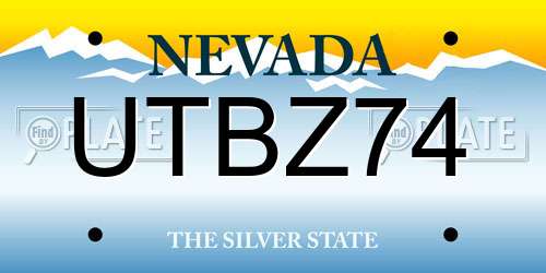 UTBZ74 Nevada License Plate