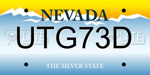 UTG73D Nevada License Plate