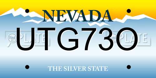 UTG73O Nevada License Plate