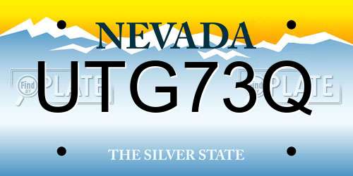 UTG73Q Nevada License Plate