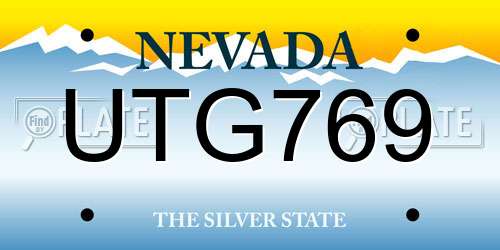 UTG769 Nevada License Plate