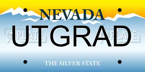 UTGRAD Nevada License Plate