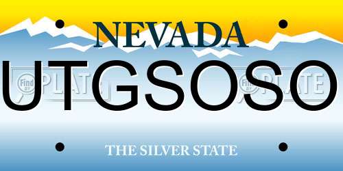UTGSOSO Nevada License Plate