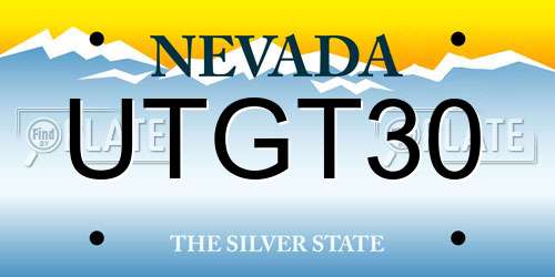 UTGT30 Nevada License Plate
