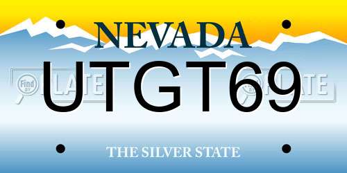 UTGT69 Nevada License Plate