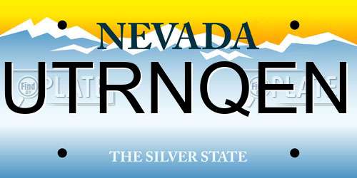 UTRNQEN Nevada License Plate