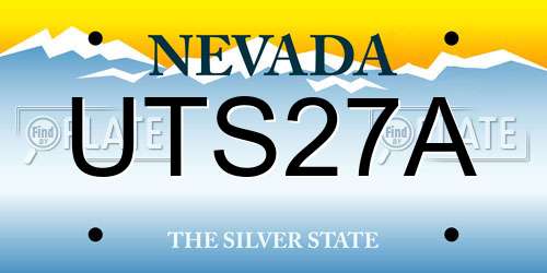 UTS27A Nevada License Plate