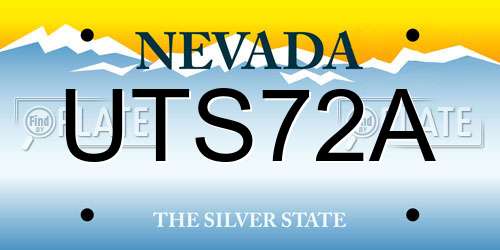 UTS72A Nevada License Plate