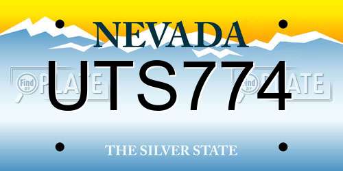 UTS774 Nevada License Plate