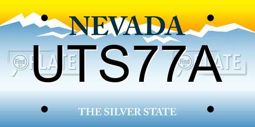 UTS77A Nevada License Plate
