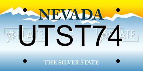 UTST74 Nevada License Plate