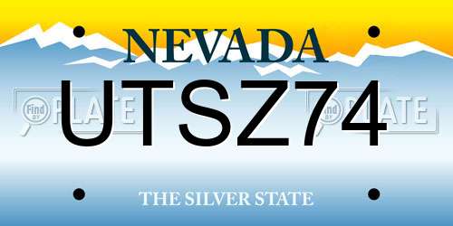 UTSZ74 Nevada License Plate