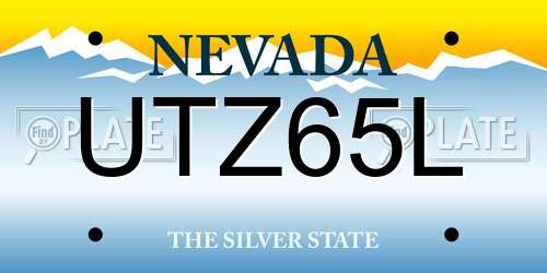 UTZ65L Nevada License Plate