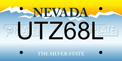 UTZ68L Nevada License Plate