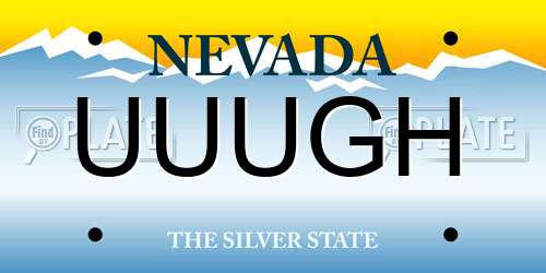 UUUGH Nevada License Plate