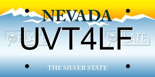 UVT4LF Nevada License Plate