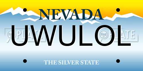 UWULOL Nevada License Plate