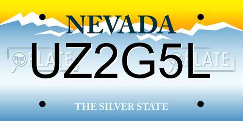 UZ2G5L Nevada License Plate