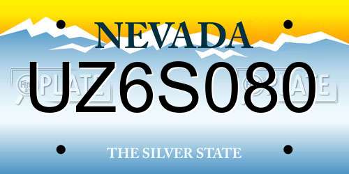 UZ6S080 Nevada License Plate