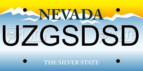UZGSDSD Nevada License Plate