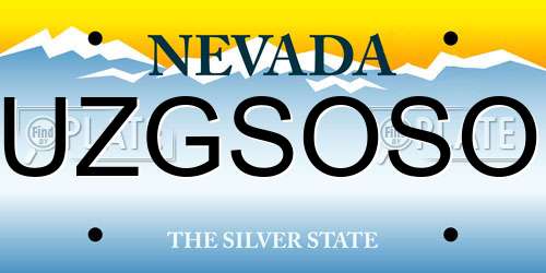 UZGSOSO Nevada License Plate