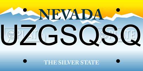 UZGSQSQ Nevada License Plate
