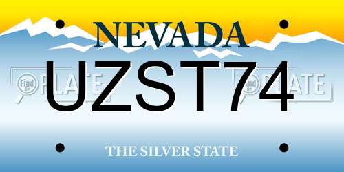 UZST74 Nevada License Plate