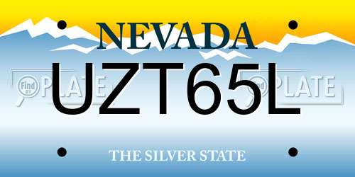 UZT65L Nevada License Plate