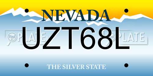 UZT68L Nevada License Plate
