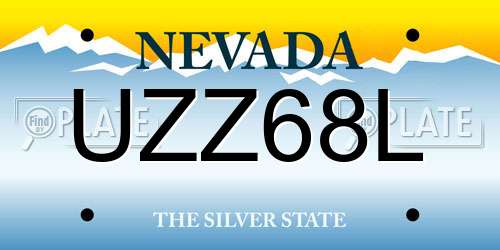 UZZ68L Nevada License Plate