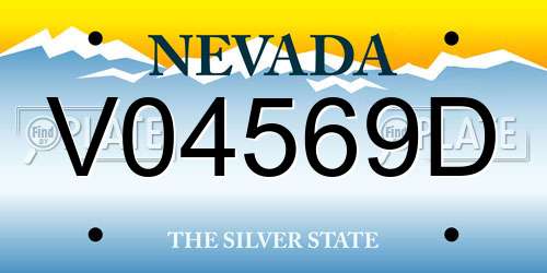 V04569D Nevada License Plate
