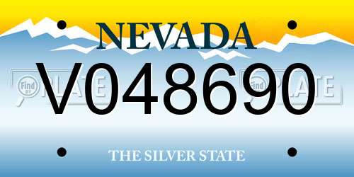 V048690 Nevada License Plate